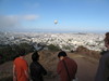 Up, up, and away! The wind was crazy, so the launch was chaotic as the balloon bobbed to and fro.