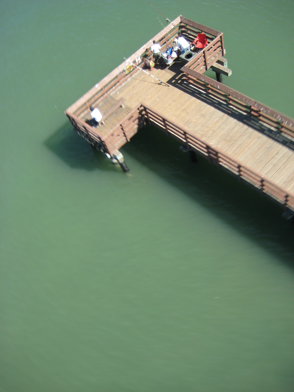 The sharpest view of the fishing pier (probably the sharpest photo taken by the camera this launch!).