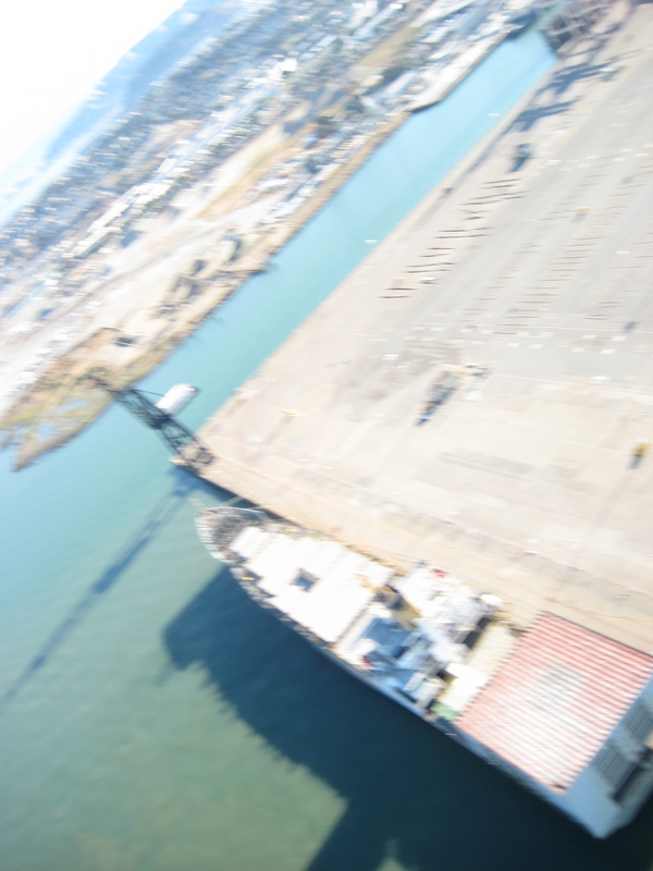 Looking southwards, past the unidentified third boat, and on to Islais Creek/Bayview.