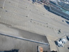 A view of the Pier 80 parking lot and buildings.