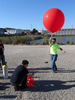 Balloon is inflated, gondola is attached. Launch time!