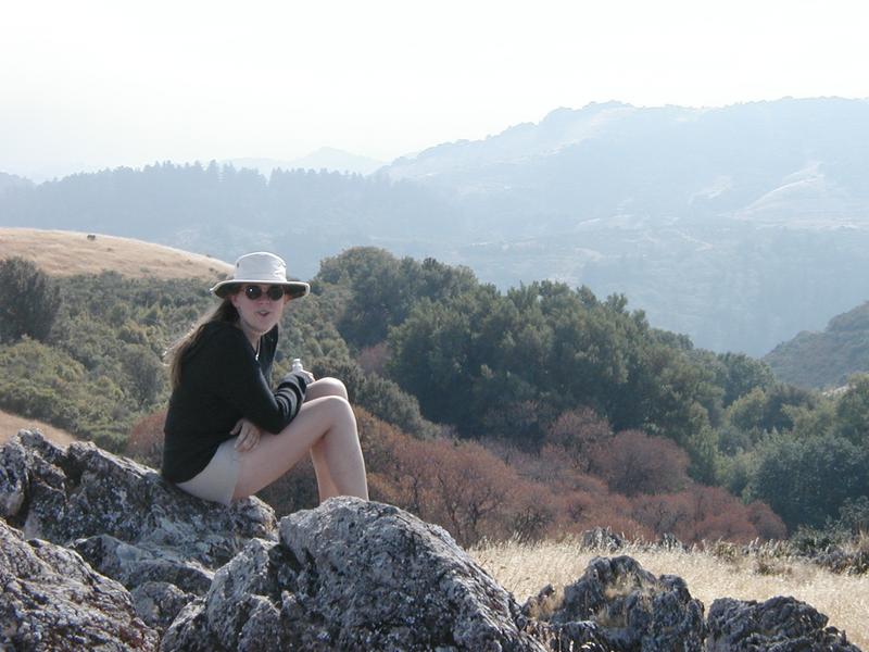 Resting and taking in the summit view