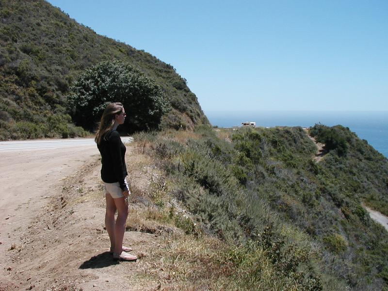 Holly in front of the ocean to the northwest