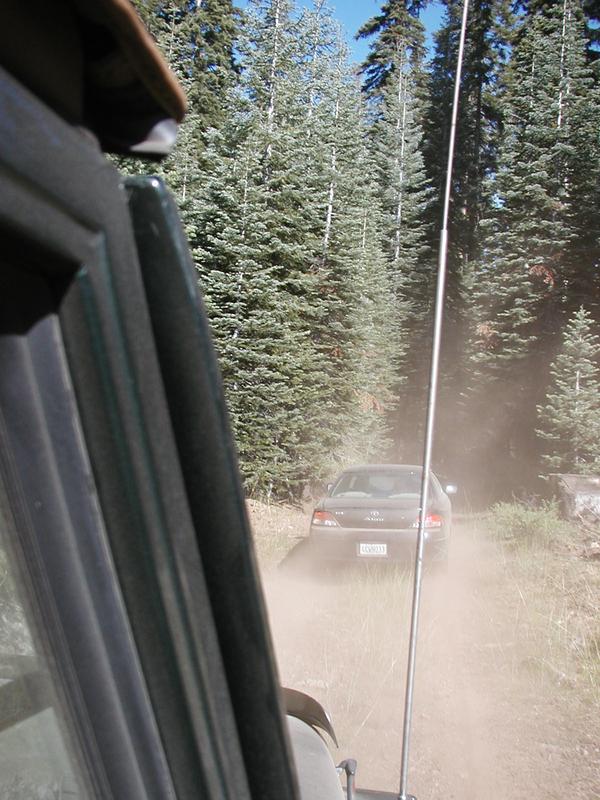 The drive got pretty dusty. That's Karl's poor Solara getting bounced around in front of us