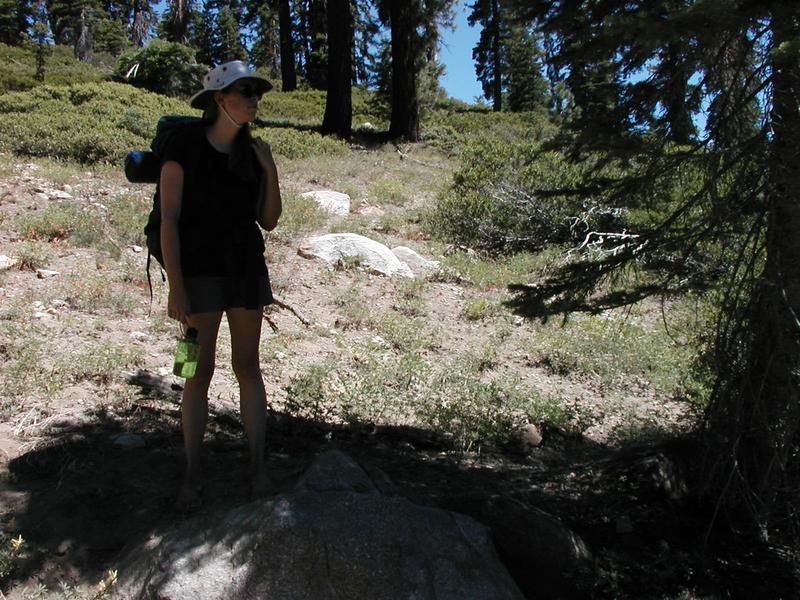 Holly looking down the trail