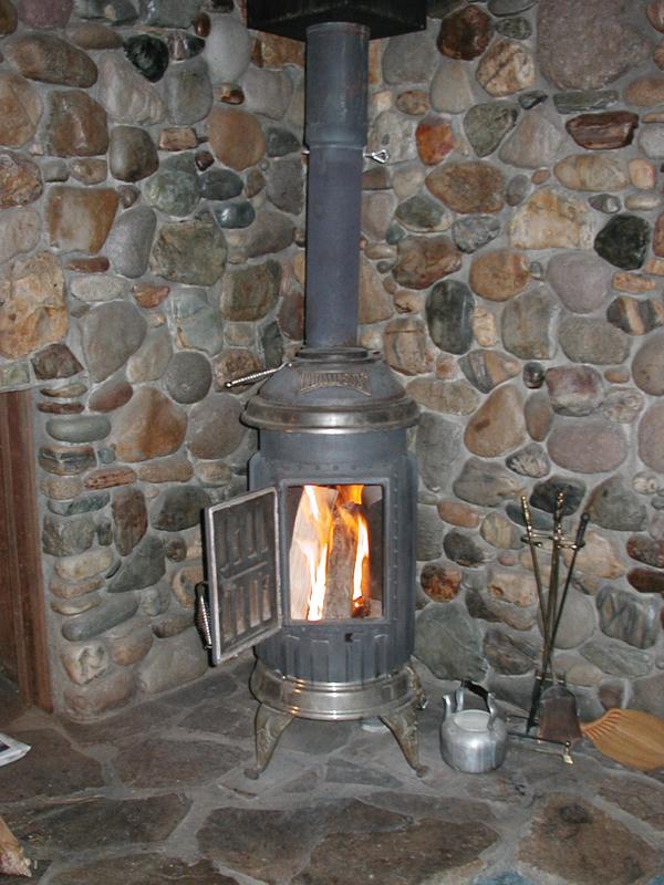 A shot of the wood-burning stove in action!