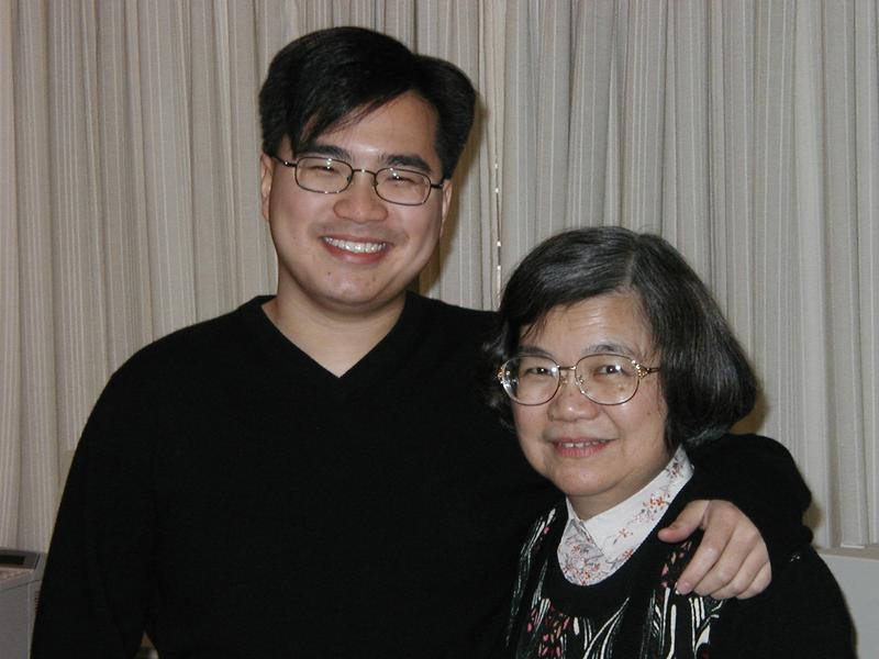 Me with my mother in my dad's office