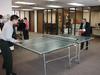 Simon and my dad playing ping-pong at church