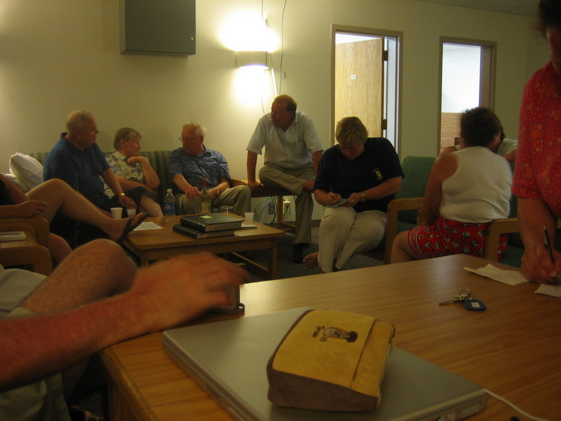 Hanging out in the Luther College dorm common area after dinner presentations