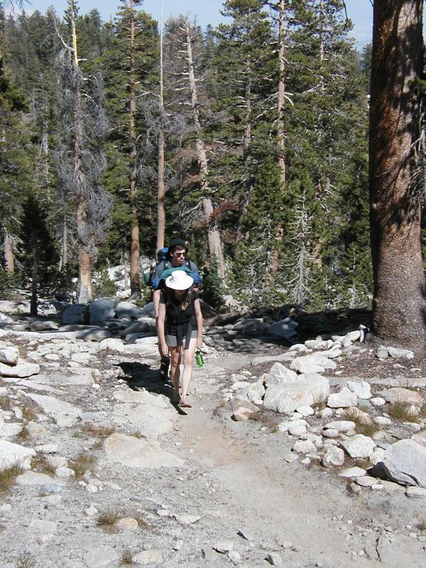 Holly and Patrick trudging up the last part of the trail towards Lillian Lake